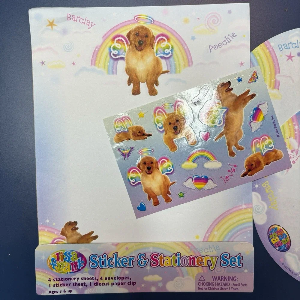 Vintage Lisa Frank Stationery Puppy Dogs Rainbow Labrador Retro‎ Y2K Stickers
